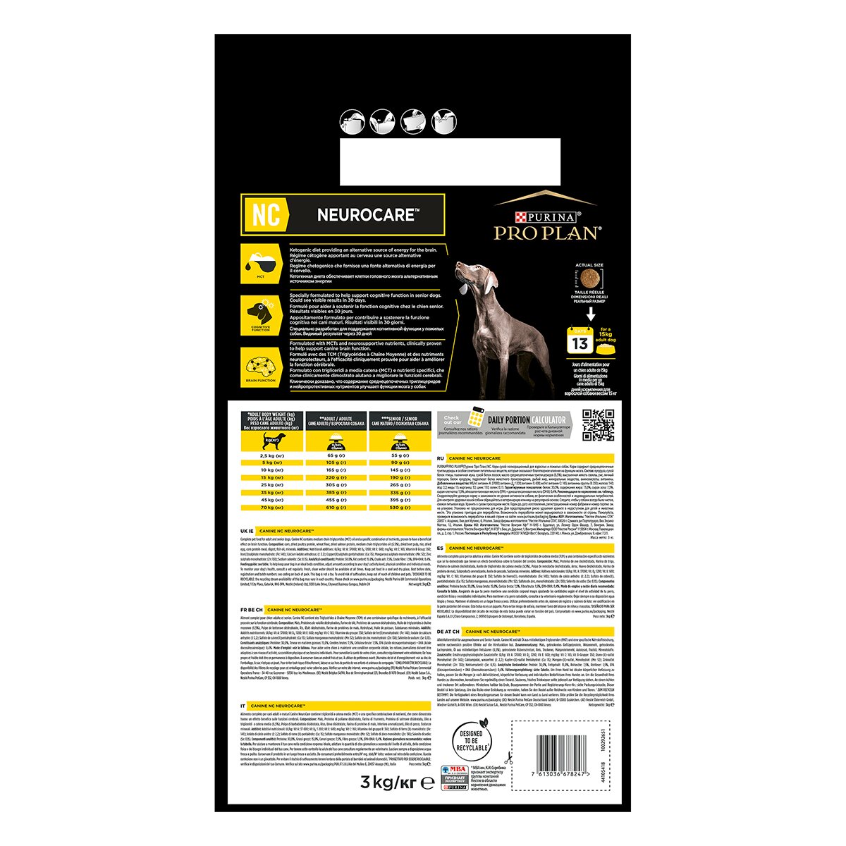 Purina Pro Plan Veterinary Diets NeuroCare dietă veterinară câini hrană uscată suport neurologic 3kg