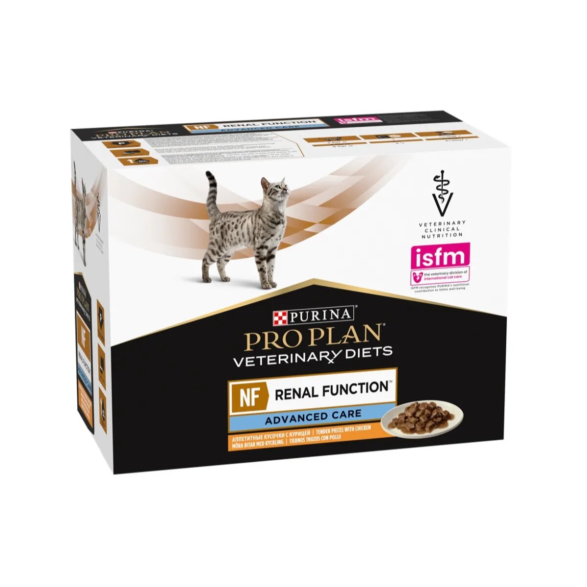Purina Pro Plan Veterinary Diets NF Advance Care Pui dietă veterinară plic hrană umedă pisici sistem renal (în aspic) bax 850g