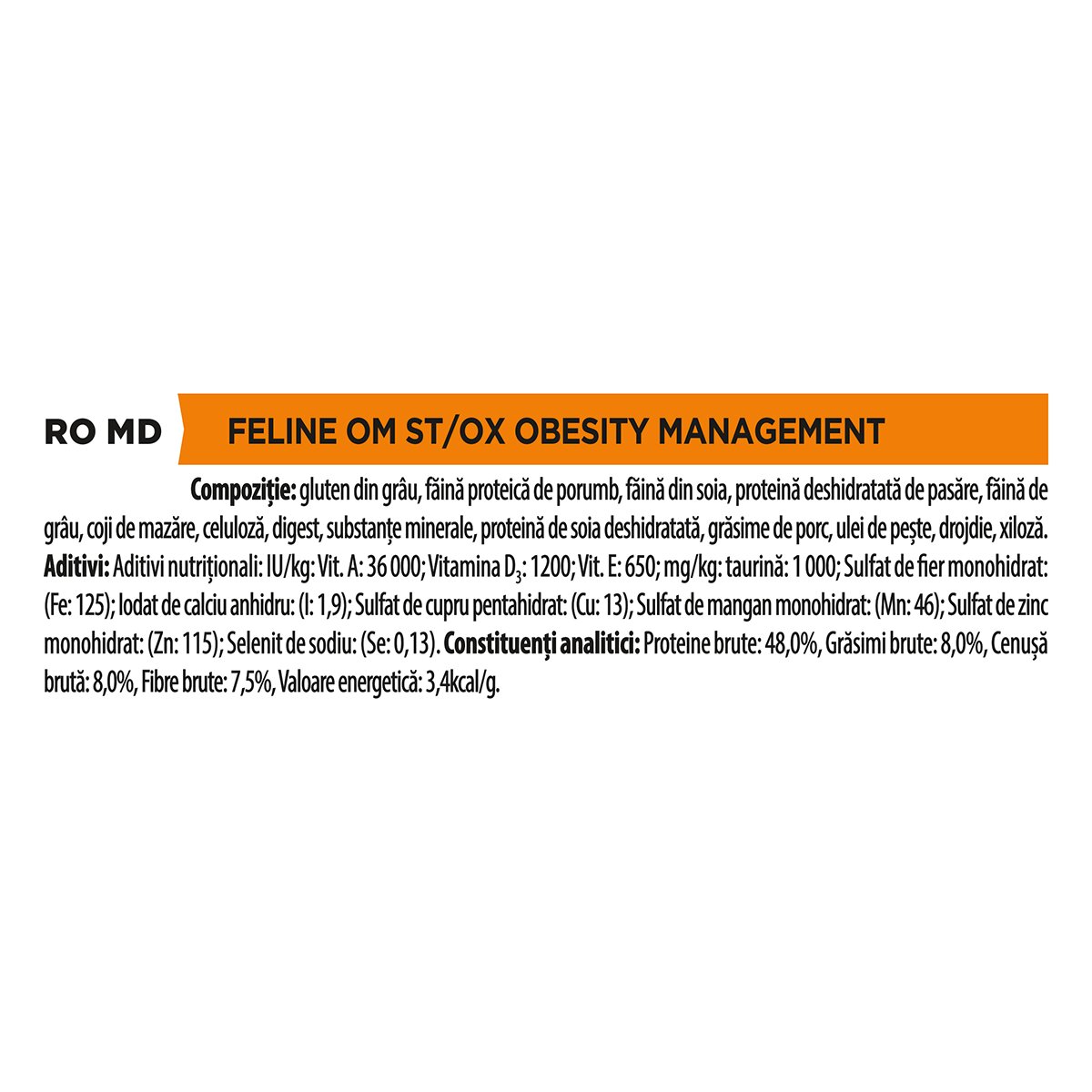 Purina Pro Plan Veterinary Diets Obesity Management dietă veterinară pisici hrană uscată managementul greutății 5kg