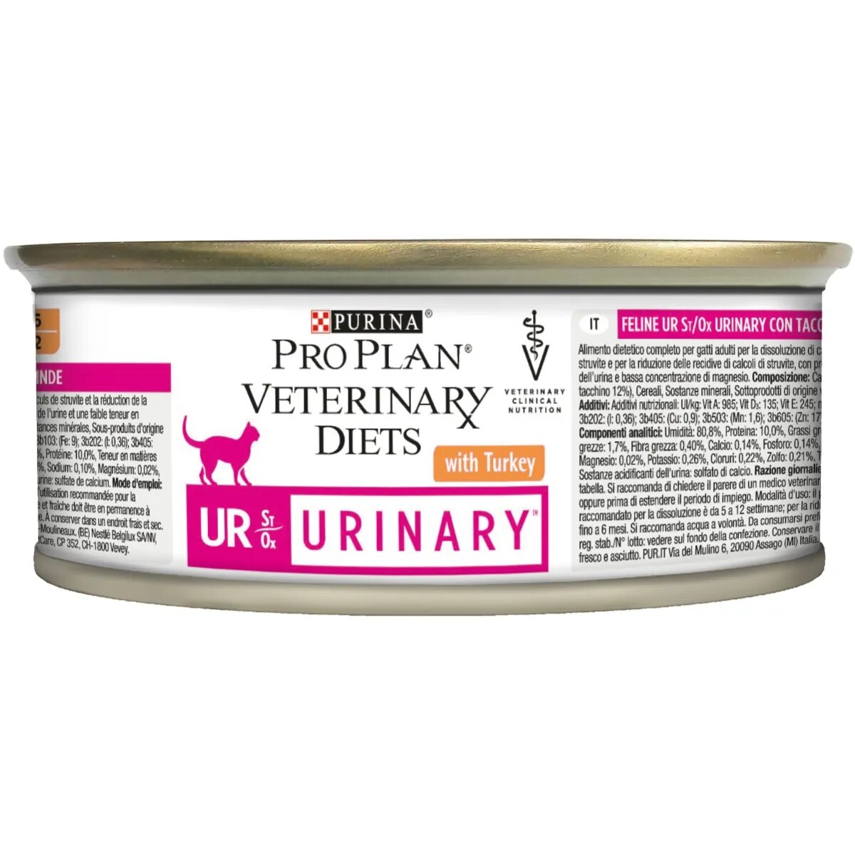 Purina Pro Plan Veterinary Diets Urinary Mousse dietă veterinară pisici conservă hrană umedă afecțiuni urinare 195g