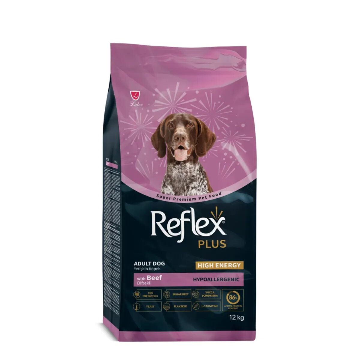 REFLEX Plus High Energy XS-XL Vită hrană uscată câini activitate intensă 12kg