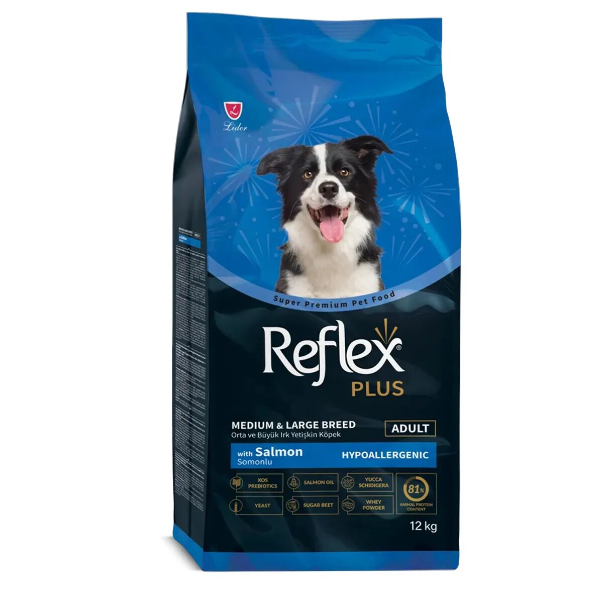 REFLEX Plus Medium & Large Breed M-XL Somon hrană uscată câini 12kg