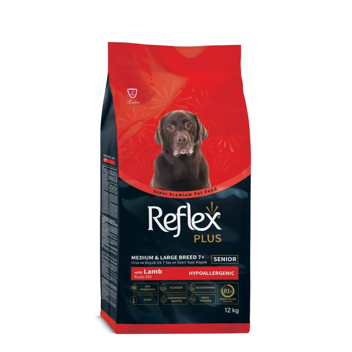 REFLEX Plus Senior Medium & Large Breed 7+ Miel hrană uscată câini senior 12kg