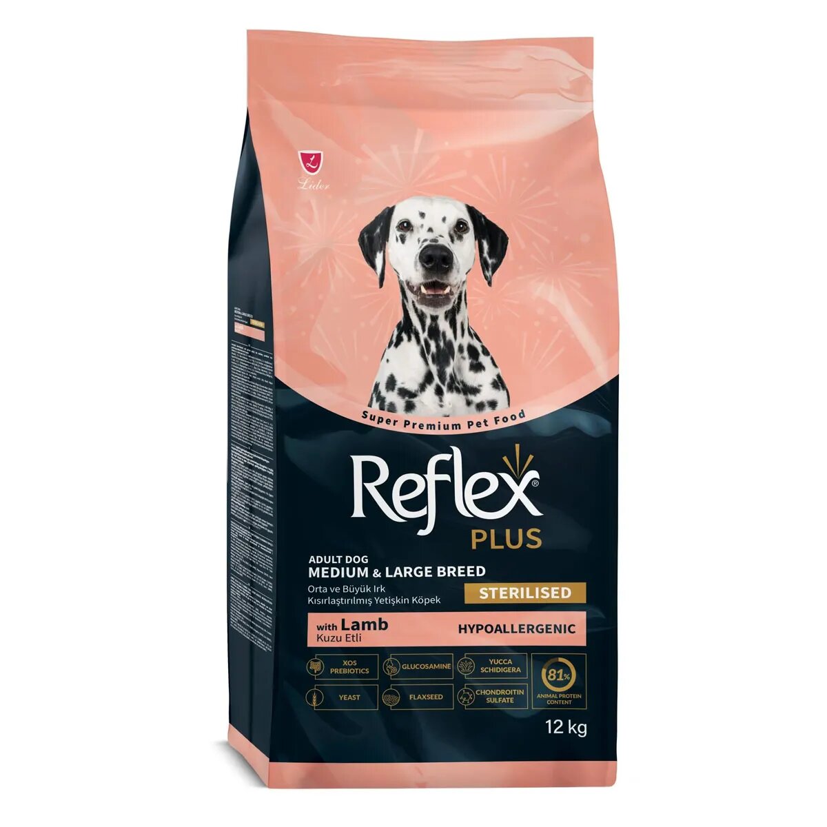 REFLEX Plus Sterilised Medium & Large Breed M-XL Miel hrană uscată câini sterilizați 12kg