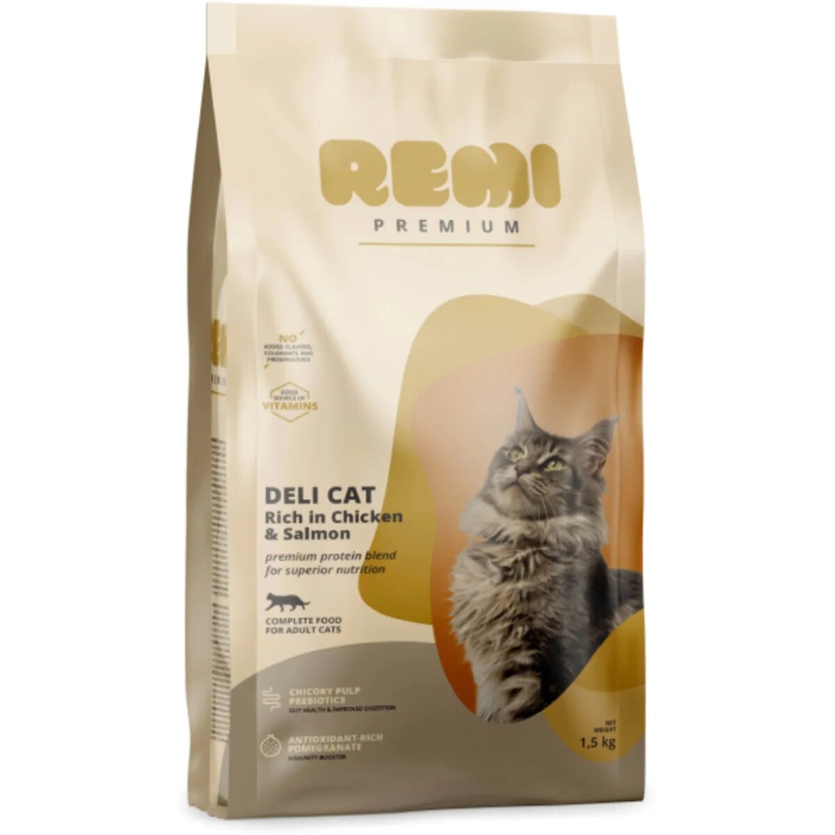 Remi Premium Deli Pui și Somon hrană uscată pisici 1.5kg