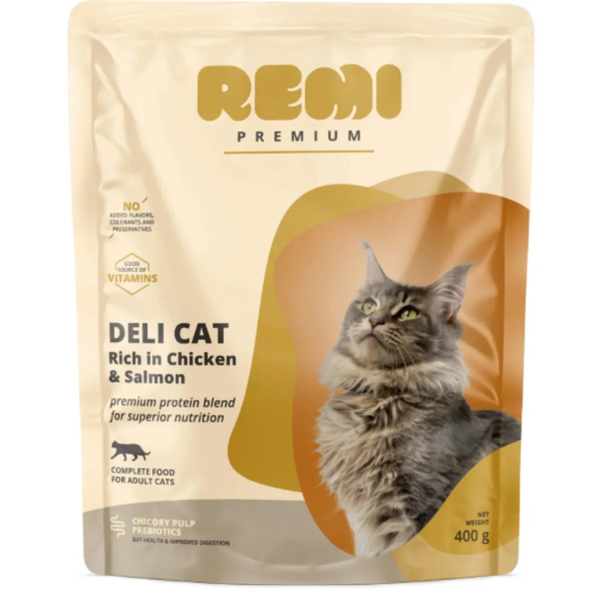 Remi Premium Deli Pui și Somon hrană uscată pisici 400g