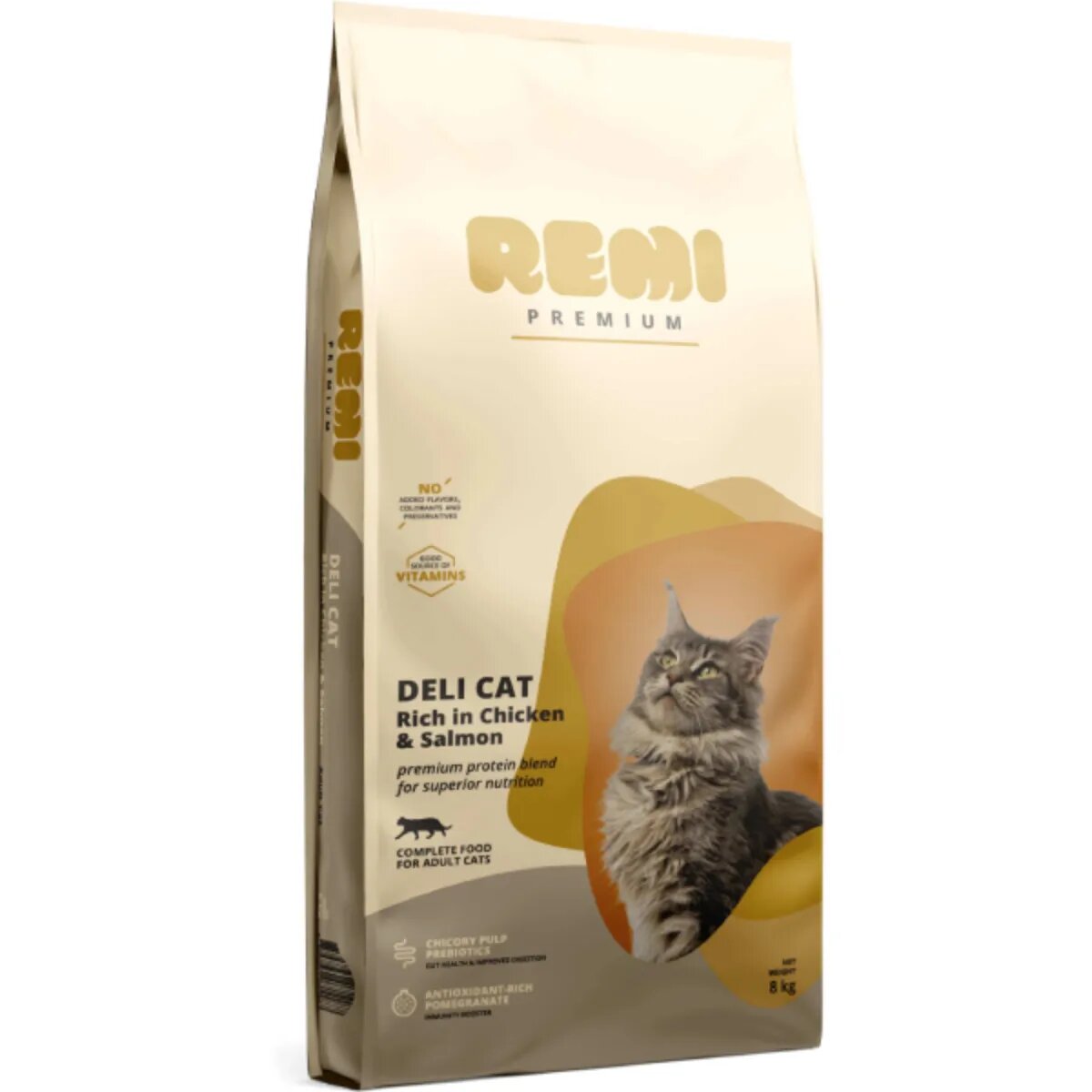 Remi Premium Deli Pui și Somon hrană uscată pisici 8kg