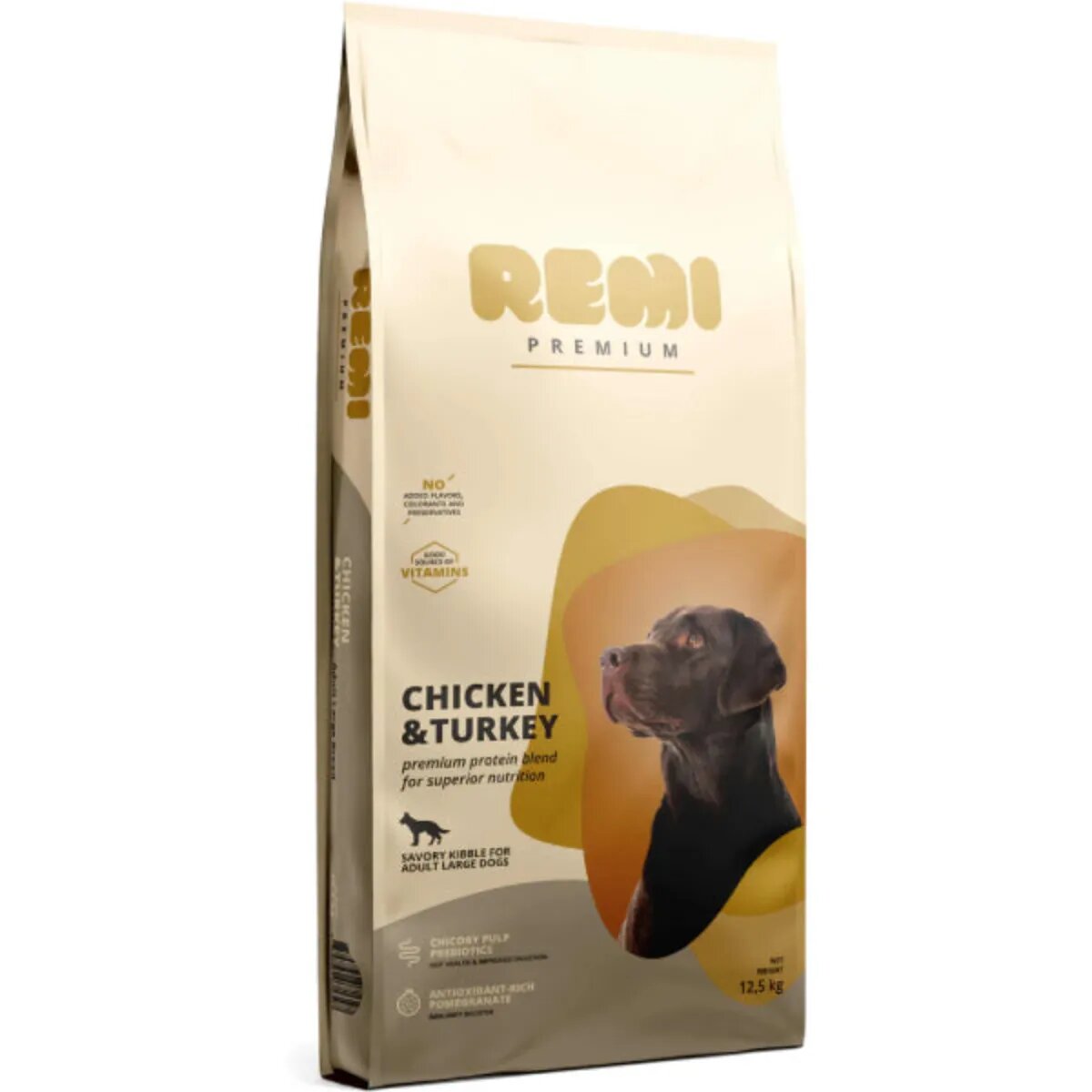Remi Premium Dog Large L-XL Pui și Curcan hrană uscată câini 12.5kg