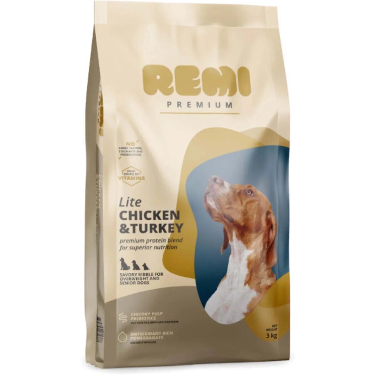 Remi Premium Dog Lite XS-XL Pui și Curcan hrană uscată câini senior obezitate 3kg