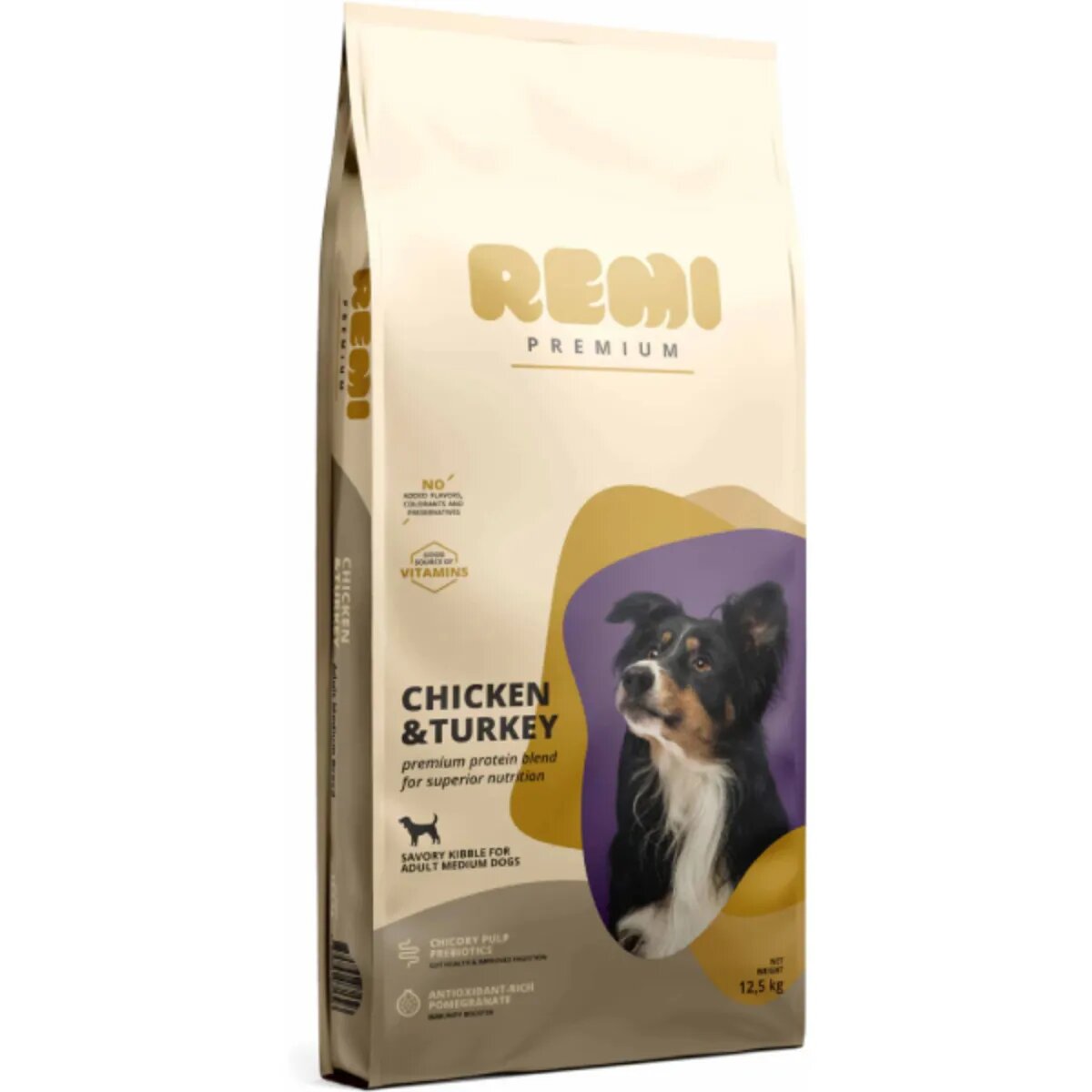 Remi Premium Dog Medium M Pui și Curcan hrană uscată câini 12.5kg
