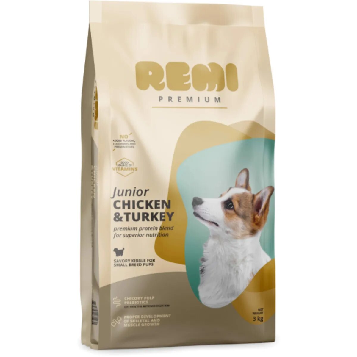 Remi Premium Junior Small XS-S Pui și Curcan hrană uscată câini junior 3kg