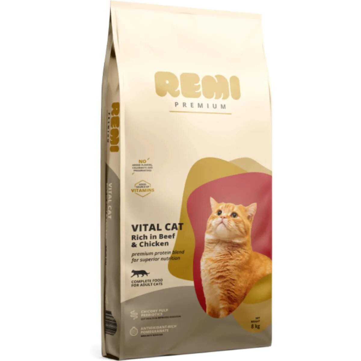 Remi Premium Vital Vită și Pui hrană uscată pisici 8kg