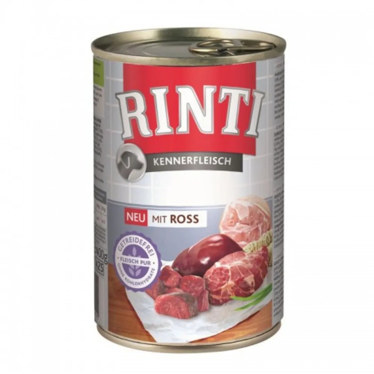 Rinti XS-XL Cal conservă hrană umedă fără cereale câini (în suc propriu) 400g