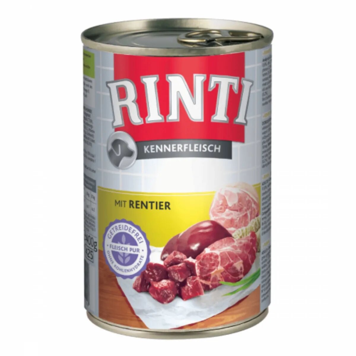 Rinti XS-XL Ren conservă hrană umedă fără cereale câini (în suc propriu) 800g