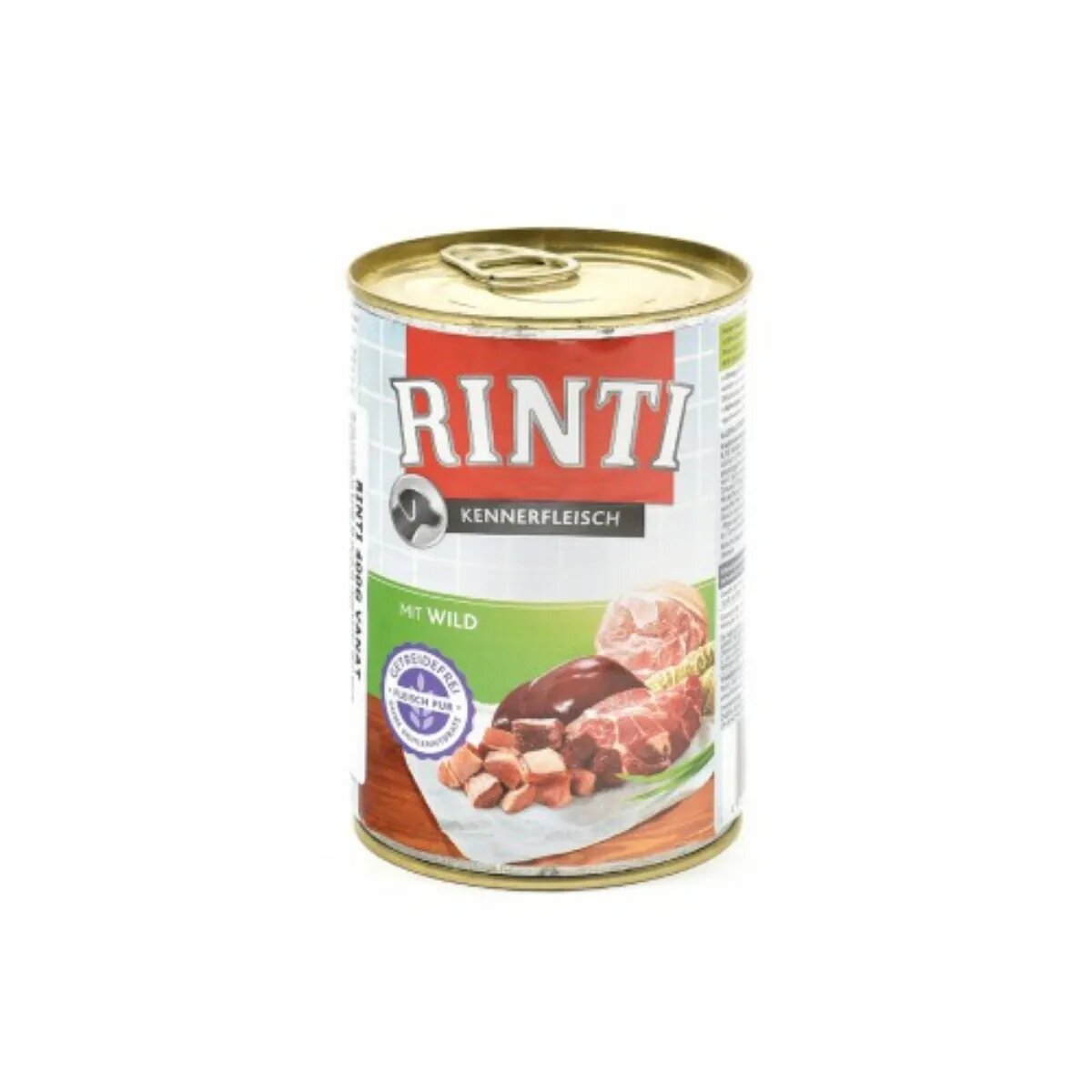 Rinti XS-XL Vânat conservă hrană umedă fără cereale câini (în suc propriu) 400g