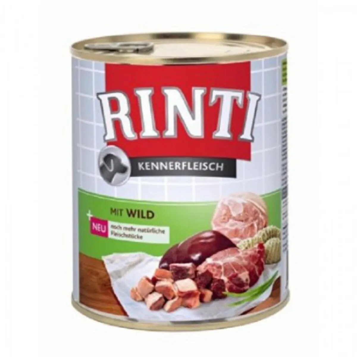 Rinti XS-XL Vânat conservă hrană umedă fără cereale câini (în suc propriu) 800g