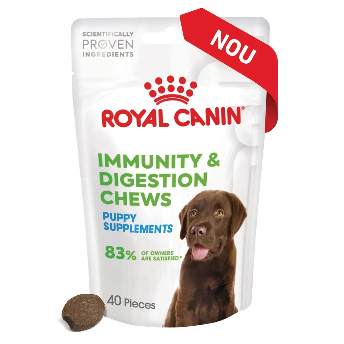 Royal Canin Immunity & Digestion Chews Puppy Supplements punguță recompense funcționale câini junior sistem imunitar sistem digestiv 100g