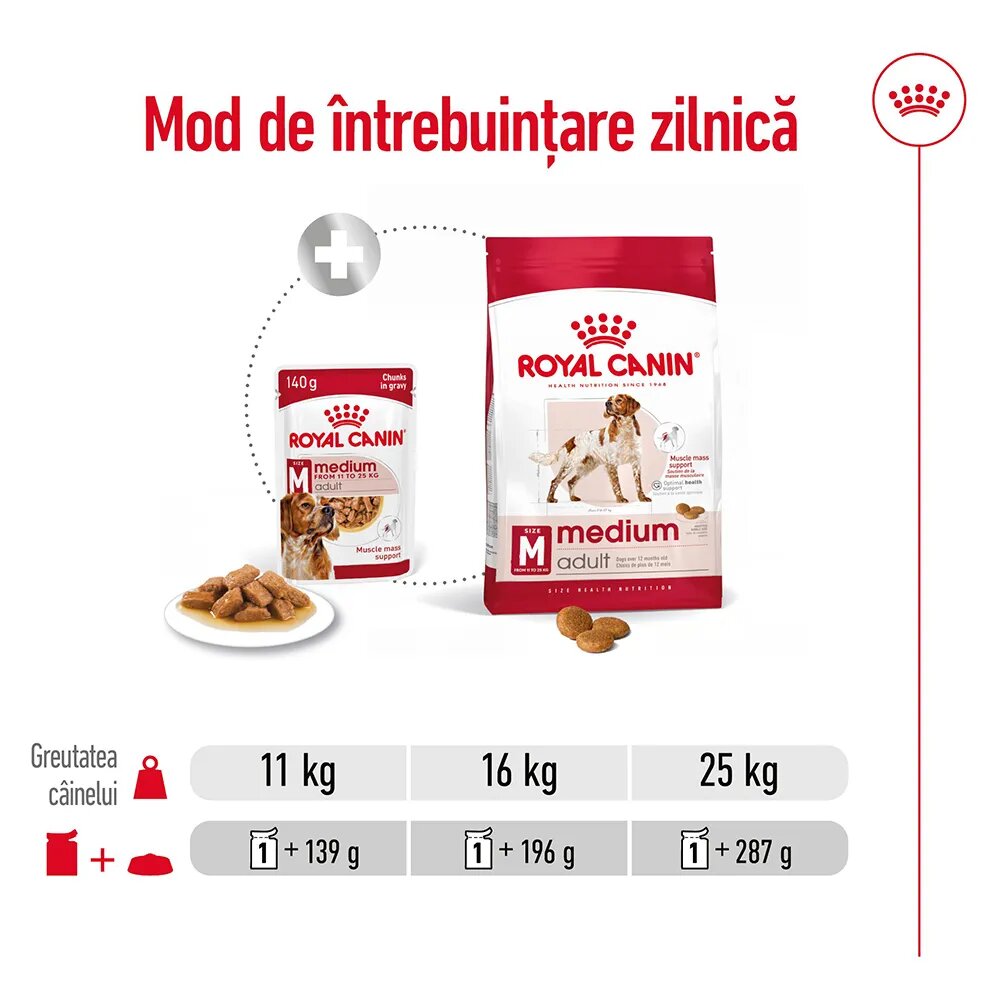 Royal Canin Medium Adult hrană umedă câini (în sos) 140g