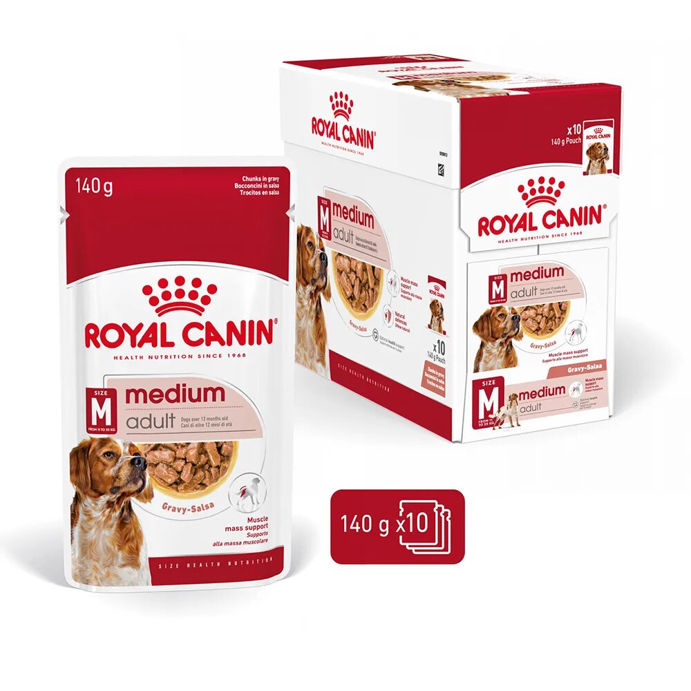 Royal Canin Medium Adult hrană umedă câini (în sos) bax 140g x 10buc