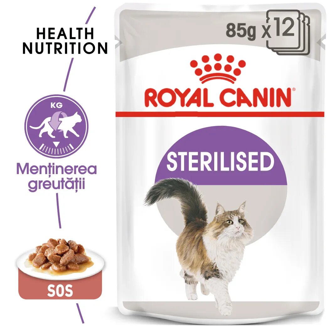 Royal Canin Sterilised Adult hrană umedă pisici sterilizate (în sos) bax 85g x 12buc