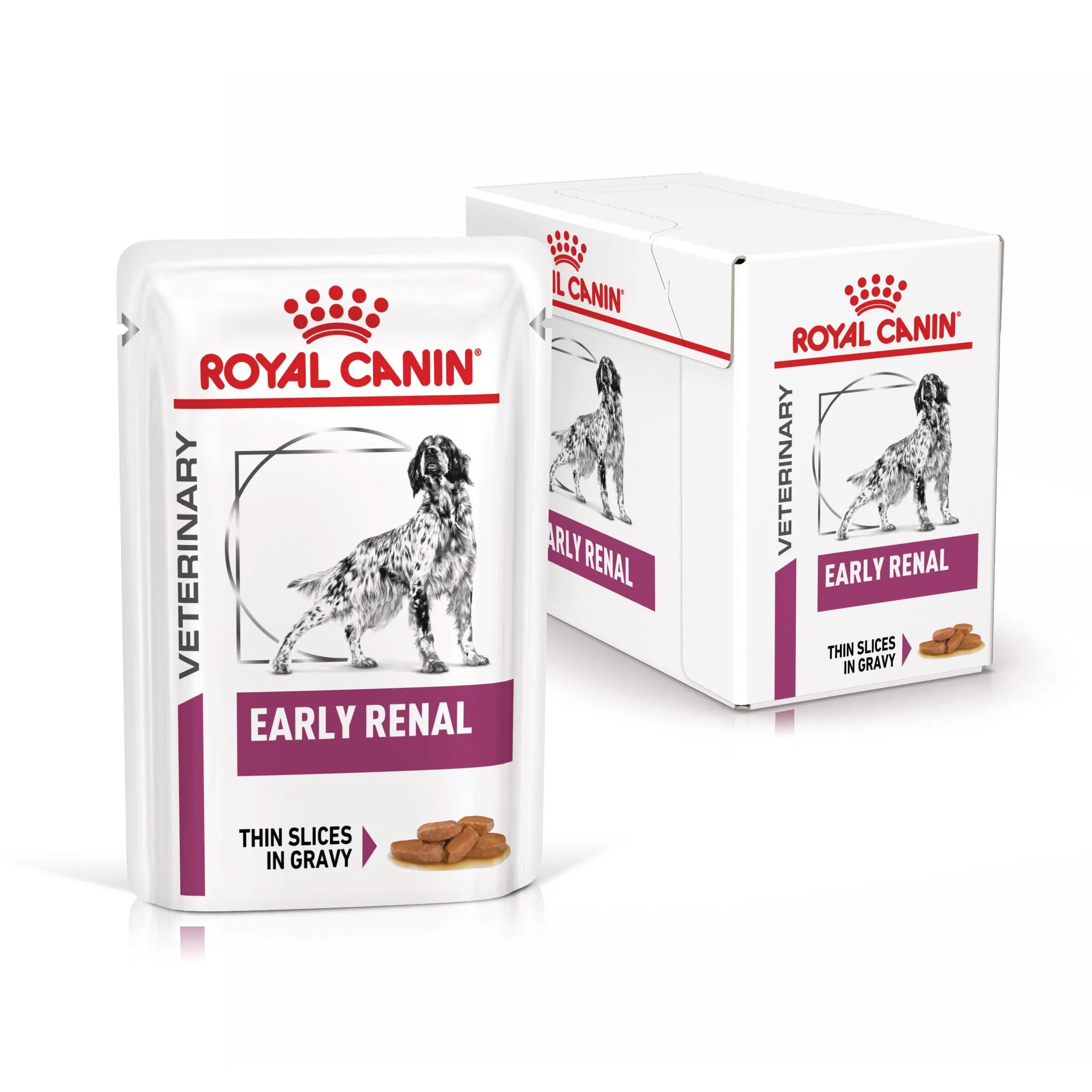 ROYAL CANIN VETERINARY DIET ROYAL CANIN VD Early Renal XS-XL dietă veterinară plic hrană umedă câini sistem renal (în sos) bax 100g x 12buc