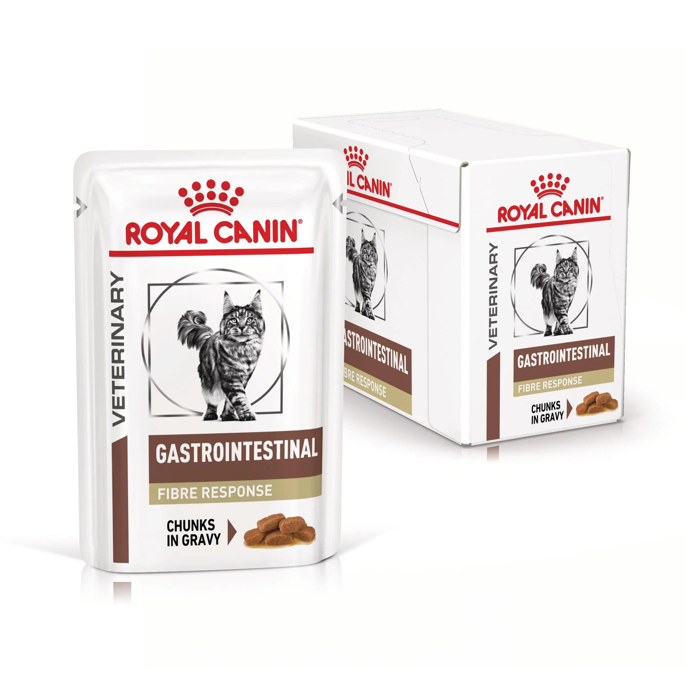 ROYAL CANIN VETERINARY DIET ROYAL CANIN VD Gastrointestinal Fibre Response dietă veterinară plic hrană umedă pisici sistem digestiv (în sos) bax 85g x 12buc
