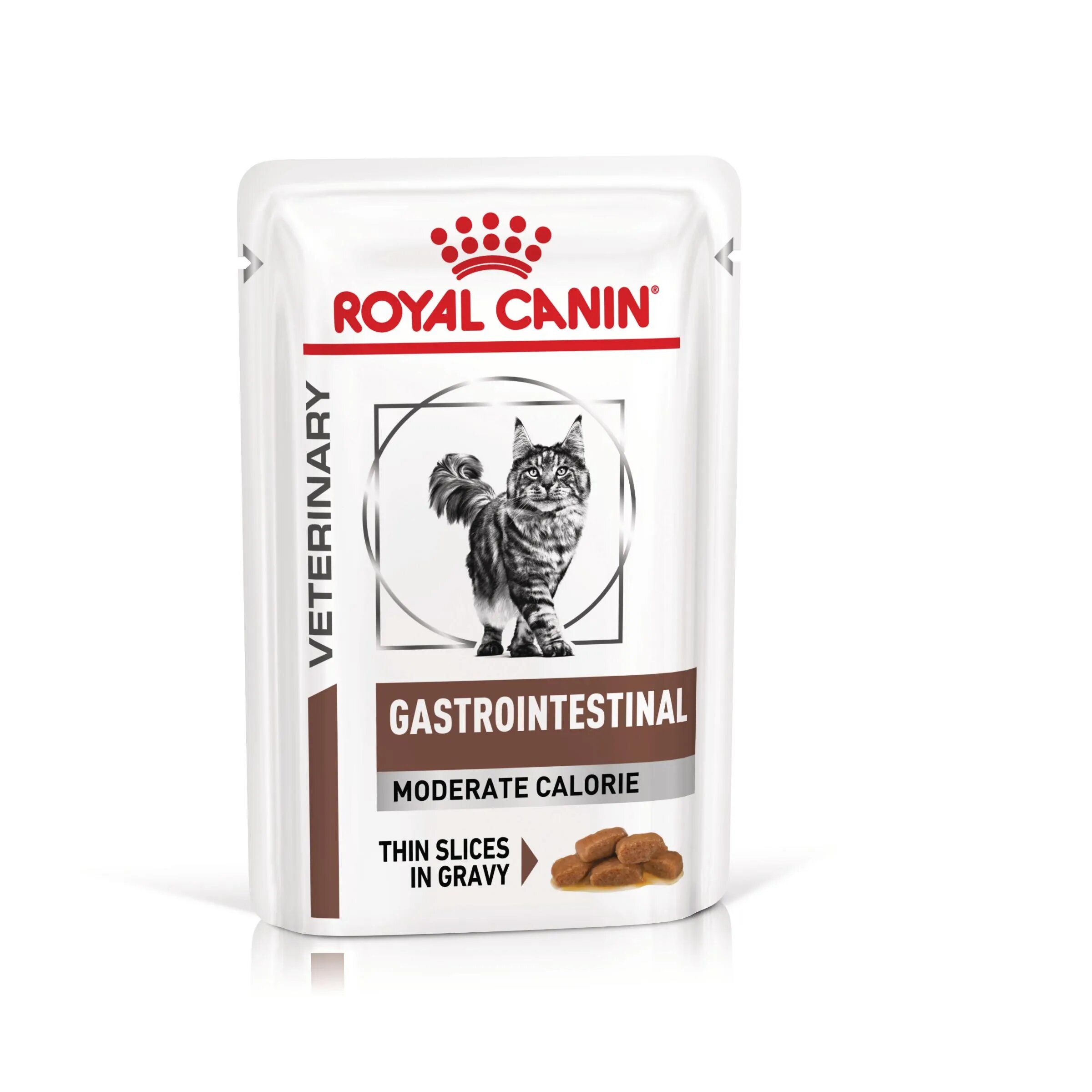 ROYAL CANIN VETERINARY DIET ROYAL CANIN VD Gastrointestinal Moderate Calorie dietă veterinară plic hrană umedă pisici sistem digestiv (în sos) bax 85g x 12buc