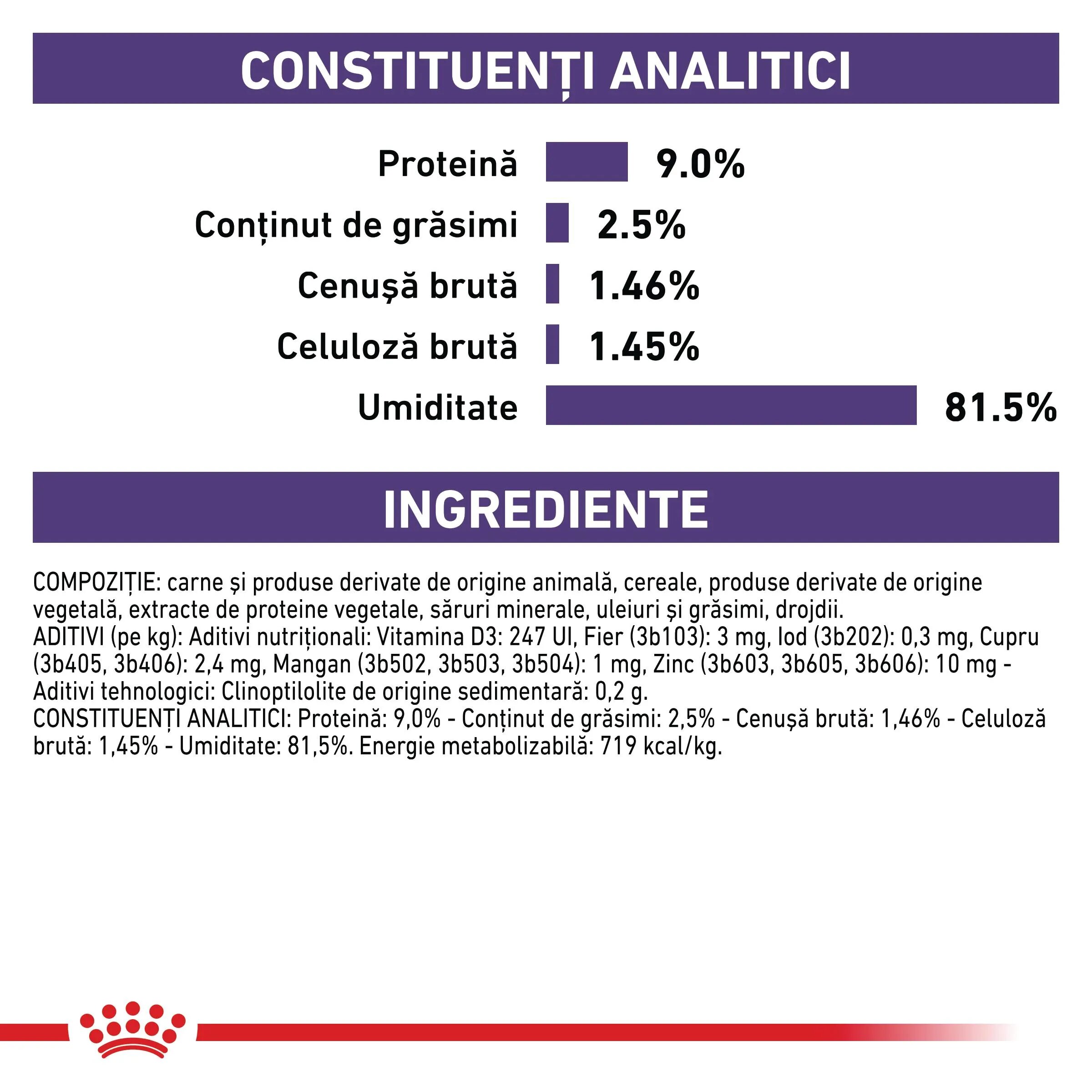 ROYAL CANIN VETERINARY DIET ROYAL CANIN VD Neutered Weight Balance dietă veterinară plic hrană umedă pisici managementul greutății (în sos) bax 85g x 12buc