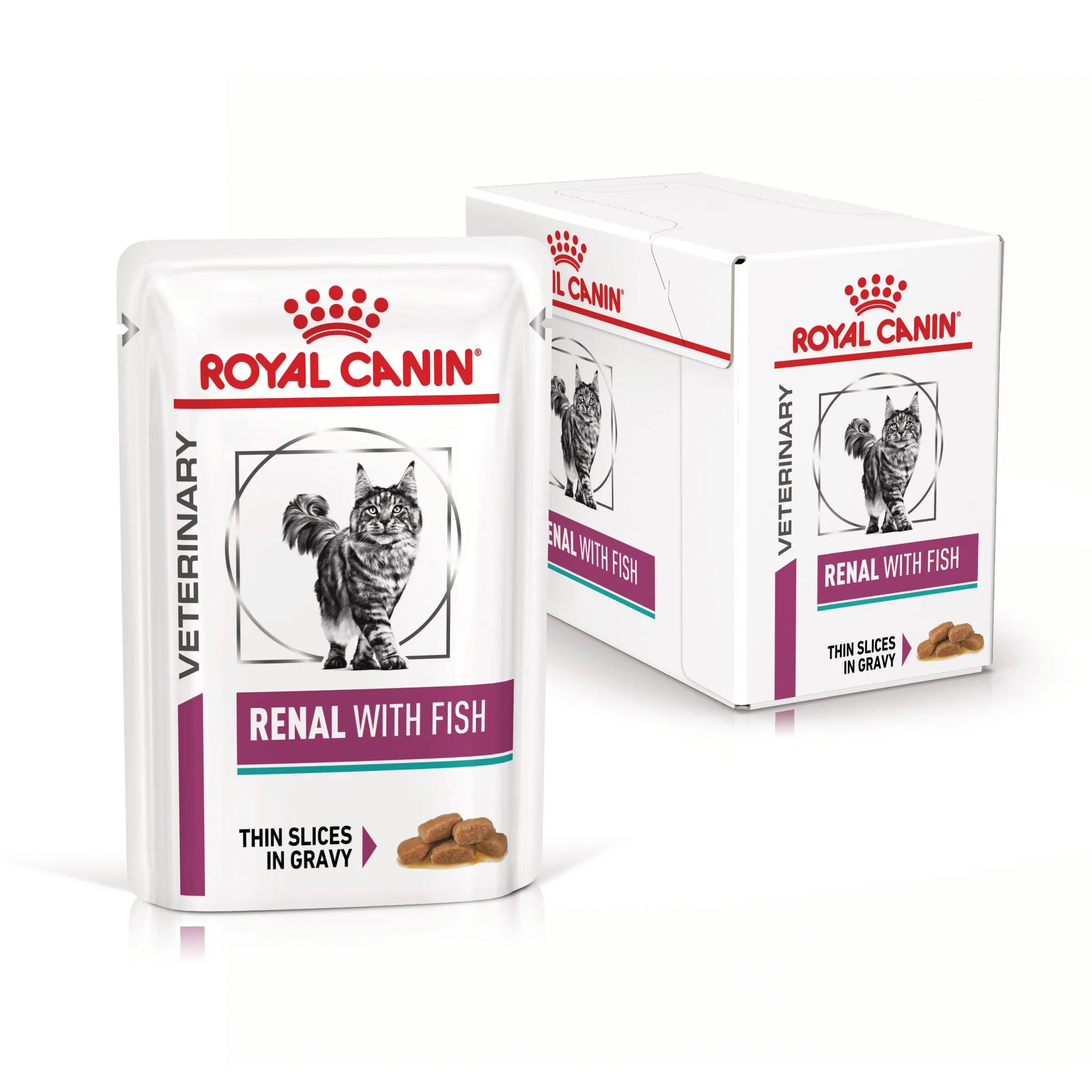 ROYAL CANIN VETERINARY DIET ROYAL CANIN VD Renal Pește dietă veterinară plic hrană umedă pisici sistem renal (în sos) bax 85g x 12buc