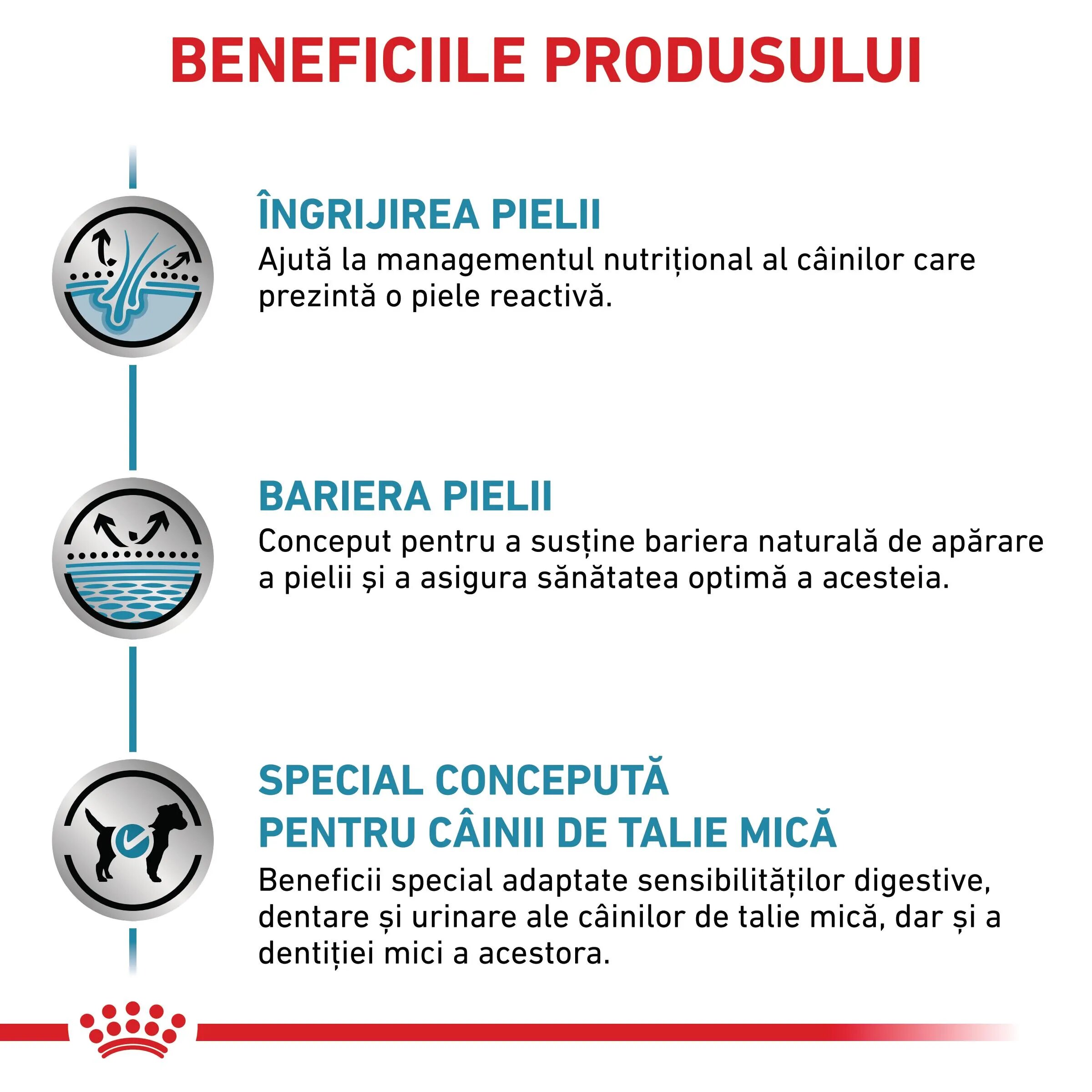 ROYAL CANIN VETERINARY DIET ROYAL CANIN VD Skin Care Small Dog XS-XL dietă veterinară hrană uscată câini afecțiuni dermatologice 4kg