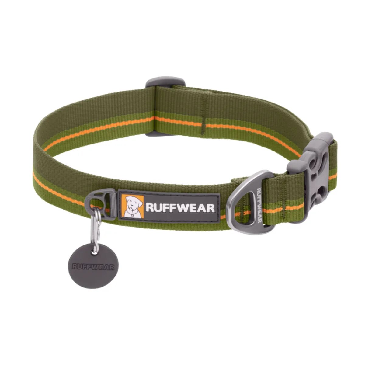 RUFFWEAR Flat Out zgardă bandă câini ajustabilă Flat Out Forest Horizon zgardă bandă câini ajustabilă verde și portocaliu S(28-36 x 2cm)