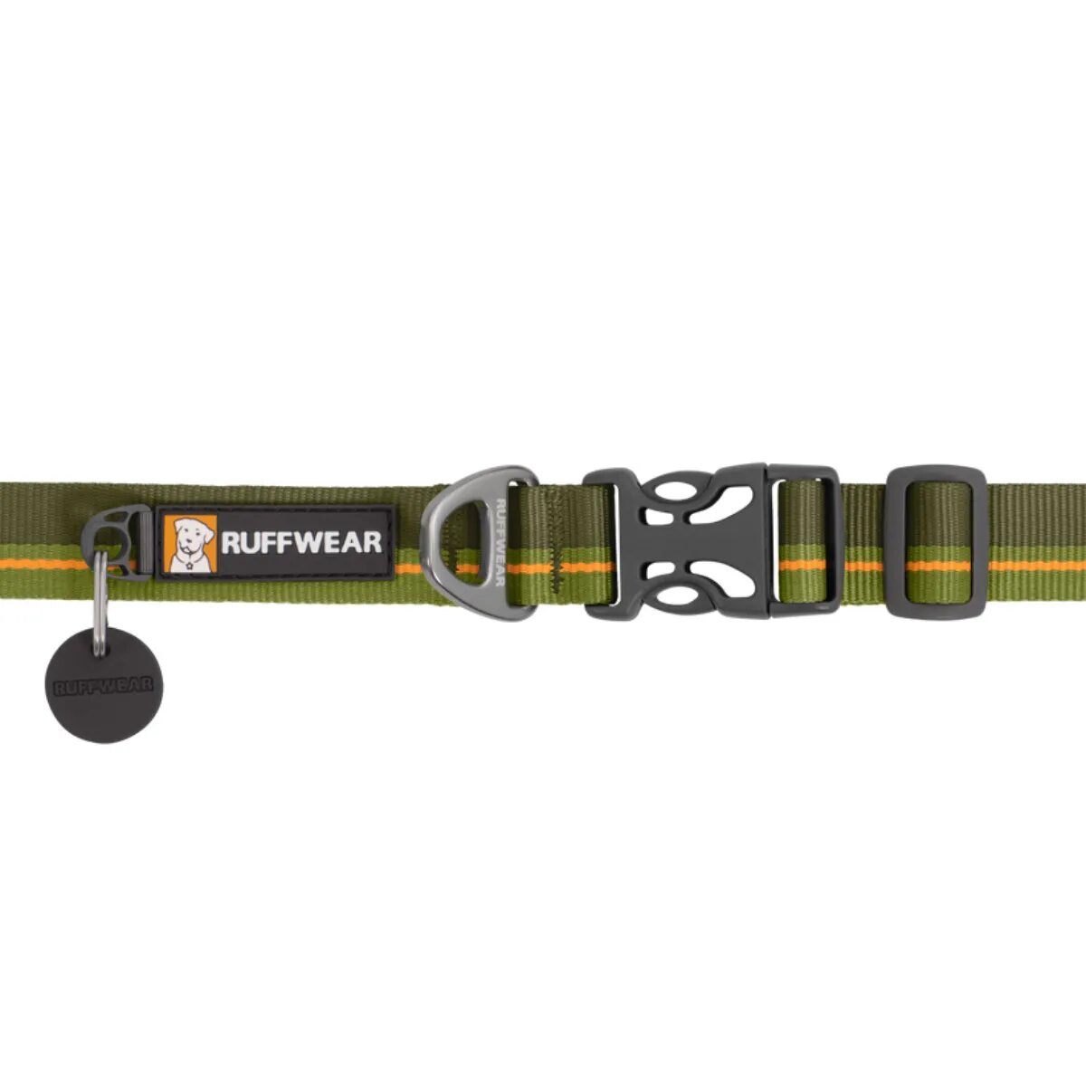 RUFFWEAR Flat Out zgardă bandă câini ajustabilă Flat Out Forest Horizon zgardă bandă câini ajustabilă verde și portocaliu S(28-36 x 2cm)