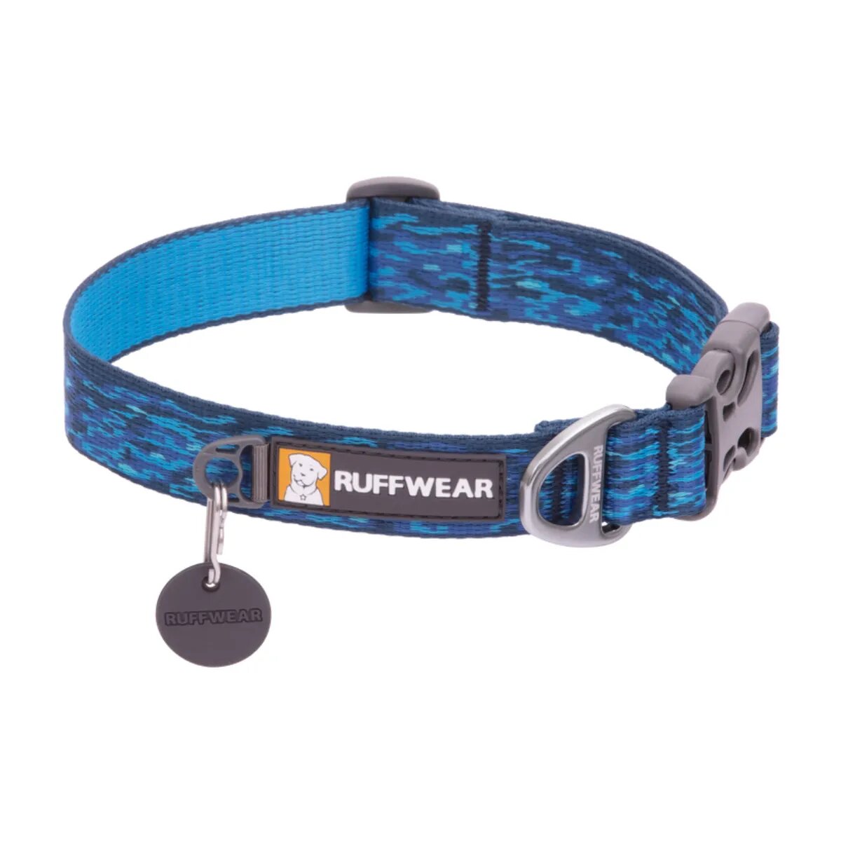 RUFFWEAR Flat Out zgardă bandă câini ajustabilă Flat Out Oceanic Distortion zgardă bandă câini ajustabilă albastru S(28-36 x 2cm)