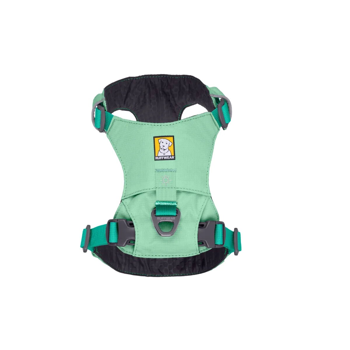RUFFWEAR Hi & Light ham prindere dublă(piept&spate) câini ajustabil reflectorizant Hi & Light Sage Green ham prindere dublă(piept&spate) câini ajustabil reflectorizant verde L-XL(81-107cm)