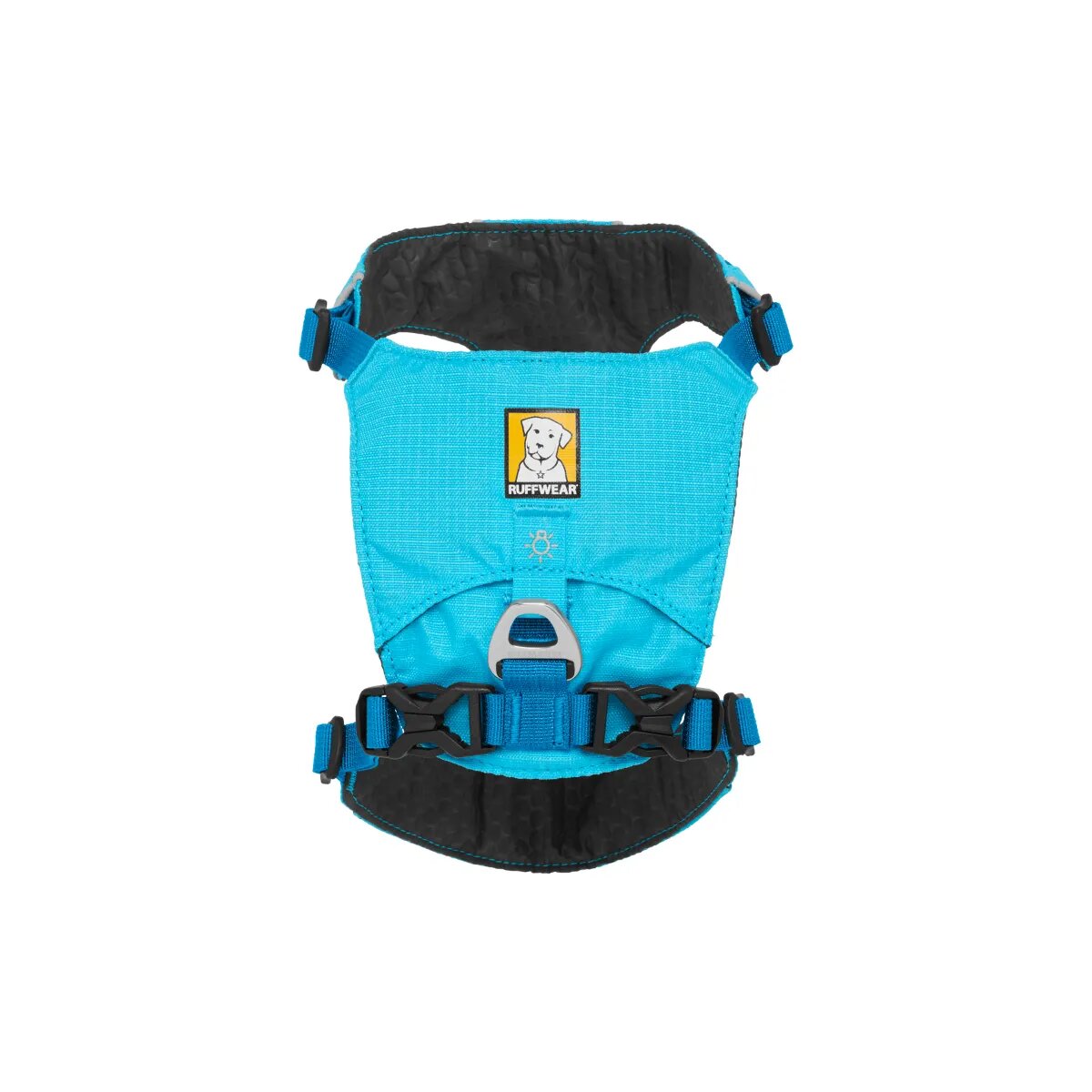 RUFFWEAR Hi & Light ham prindere spate câini ajustabil reflectorizant Hi & Light Blue Atoll ham prindere spate câini ajustabil reflectorizant albastru M(69-81cm)