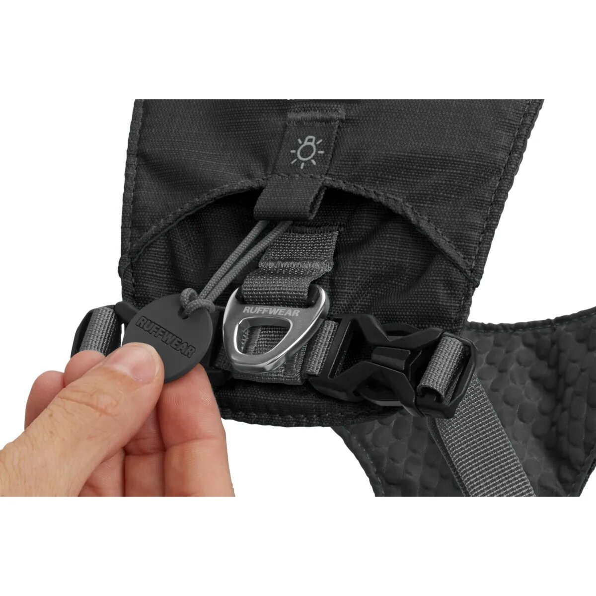 RUFFWEAR Hi & Light ham prindere spate câini ajustabil reflectorizant Hi & Light Twilight Gray ham prindere spate câini ajustabil reflectorizant gri S(56-69cm)