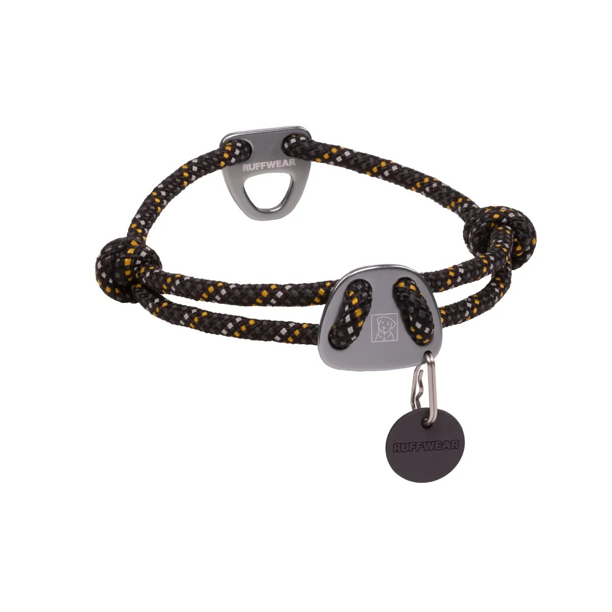 RUFFWEAR Knot a Collar zgardă cordelină sport câini ajustabilă reflectorizantă Knot a Collar Obsidian Black zgardă cordelină sport câini ajustabilă reflectorizantă negru L(51-66 x 0.7cm)