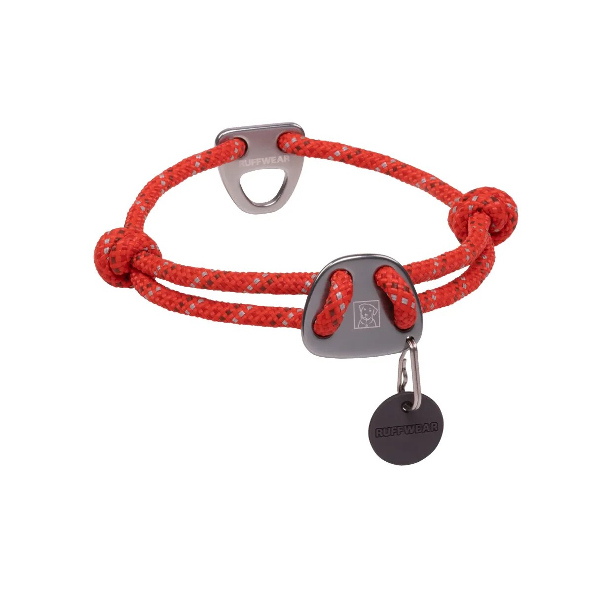 RUFFWEAR Knot a Collar zgardă cordelină sport câini ajustabilă reflectorizantă Knot a Collar Red Sumac zgardă cordelină sport câini ajustabilă reflectorizantă roșu L(51-66 x 0.7cm)