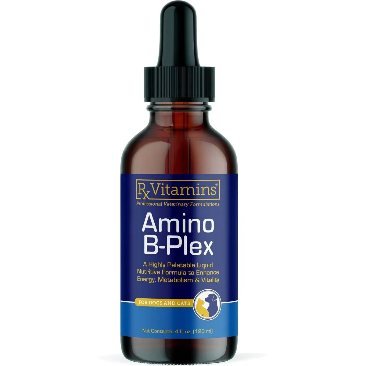 Rx Vitamins Amino B-Plex supliment convalescență multivitamine câini suspensie orală Amino B-Plex supliment convalescență multivitamine câini și pisici flacon 120ml suspensie orală