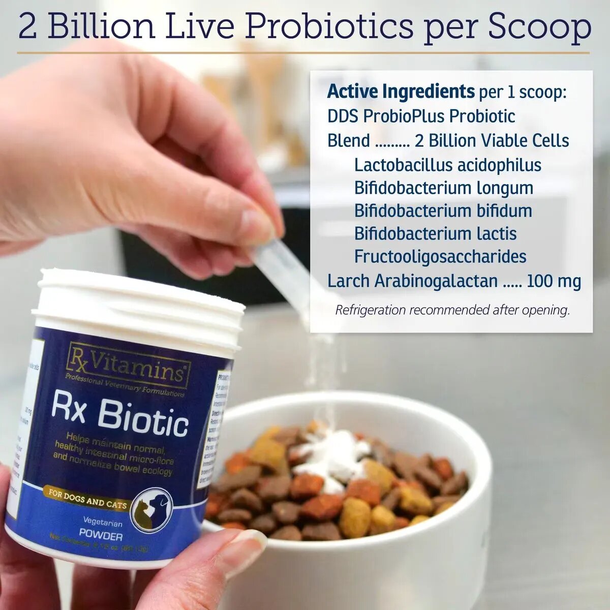 Rx Vitamins Biotic supliment sistem digestiv & probiotice câini pudră Biotic supliment sistem digestiv & probiotice câini și pisici flacon 60.1g pudră