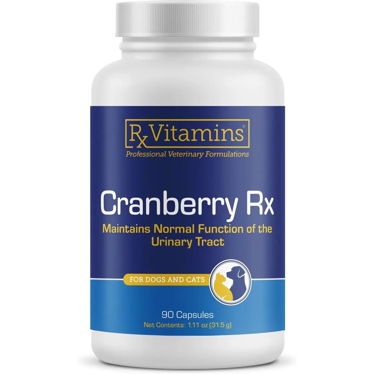 Rx Vitamins Cranberry supliment sistem urinar câini capsule Cranberry supliment sistem urinar câini și pisici flacon 90 capsule