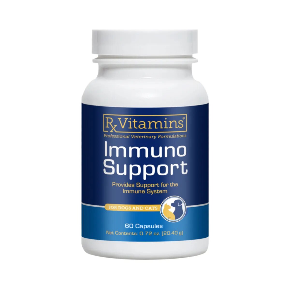 Rx Vitamins Immuno Support supliment sistem imunitar câini capsule Immuno Support supliment sistem imunitar câini și pisici flacon 60 capsule