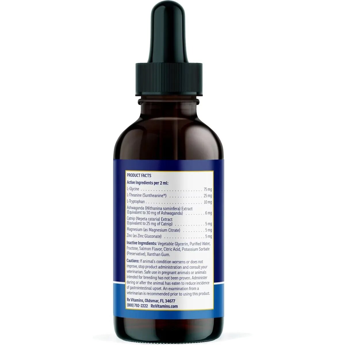 Rx Vitamins Liquid NutriCalm supliment sistem nervos & calmante câini suspensie orală Liquid NutriCalm supliment sistem nervos & calmante câini și pisici flacon 120ml suspensie orală
