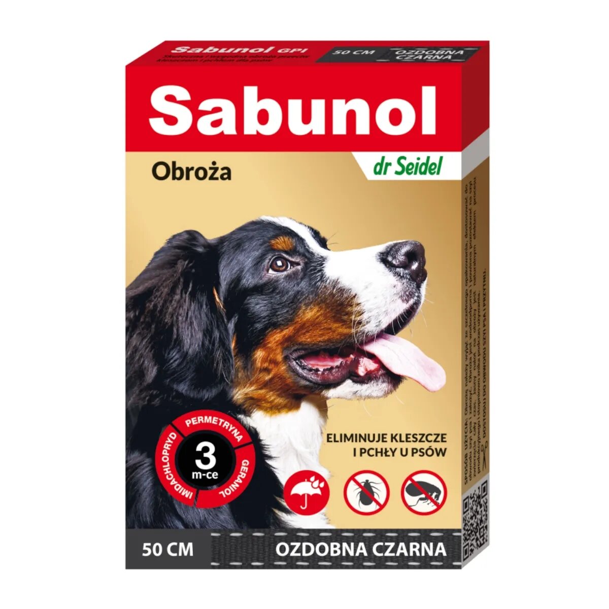 Sabunol GPI deparazitare externă câini zgardă M(10 - 25kg) 50 cm negru 1buc