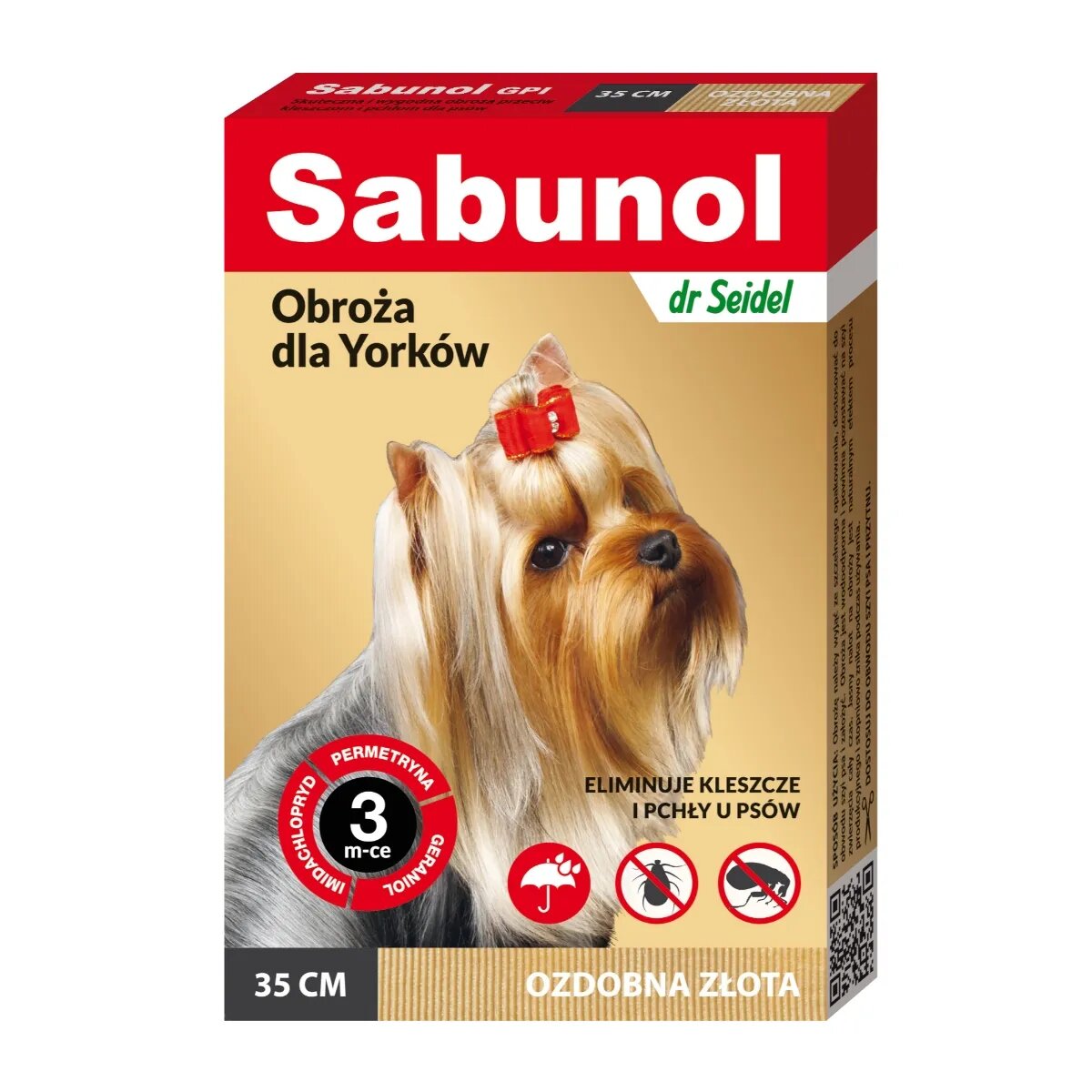 Sabunol GPI deparazitare externă câini zgardă XS-S(2 - 10kg) 35 cm auriu 1buc