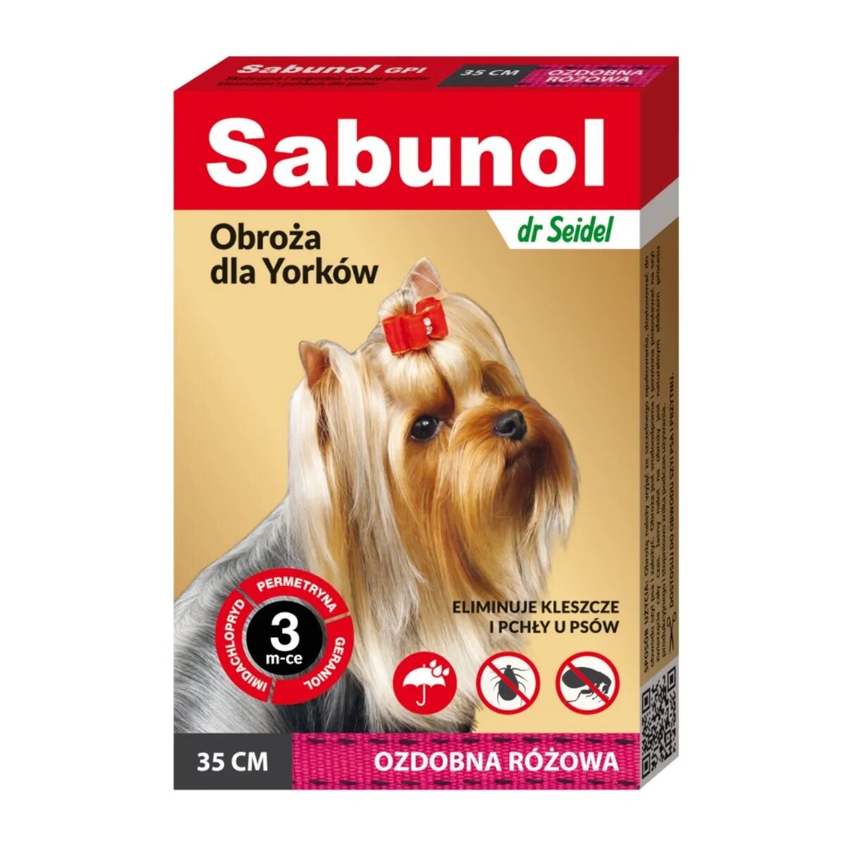 Sabunol GPI deparazitare externă câini zgardă XS-S(2 - 10kg) 35 cm roz 1buc