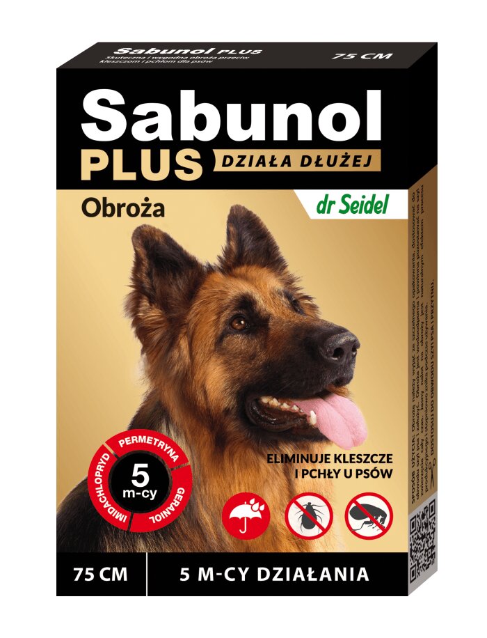 Sabunol PLUS deparazitare externă câini zgardă L-XL(25 - 50kg) 75 cm maro 1buc