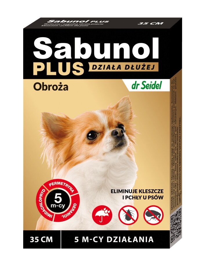 Sabunol PLUS deparazitare externă câini zgardă XS-S(2 - 10kg) 35 cm maro 1buc