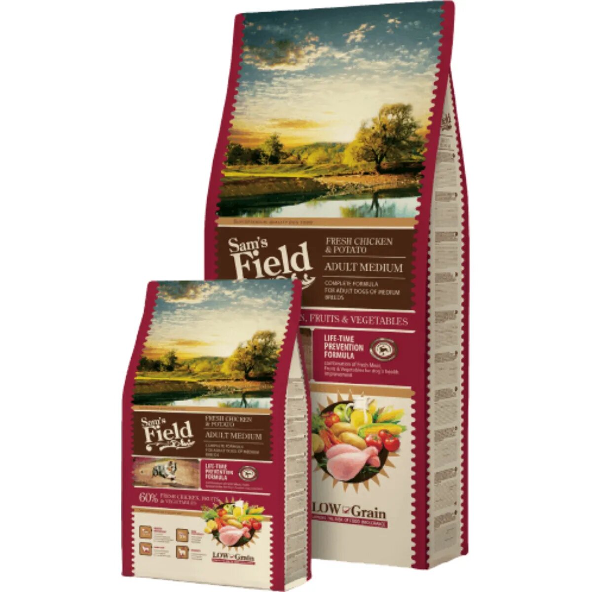 Sam's Field Fresh Adult Medium M Pui și Cartofi hrană uscată conținut redus cereale câini 2.5kg