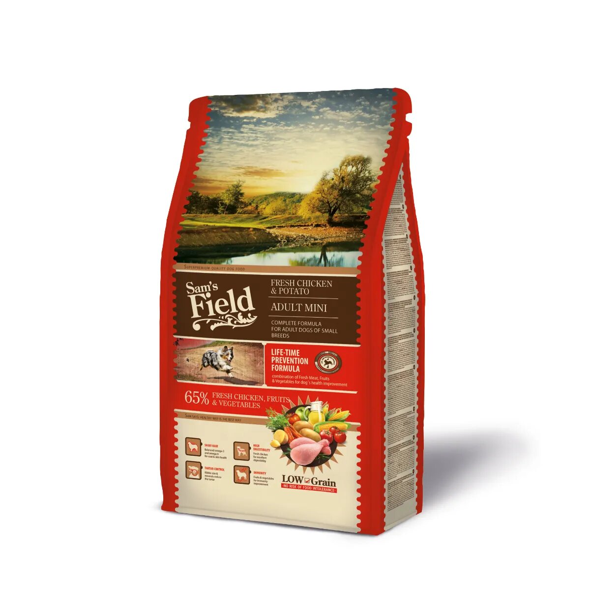 Sam's Field Fresh Adult Mini XS-S Pui și Cartofi hrană uscată conținut redus cereale câini 2.5kg